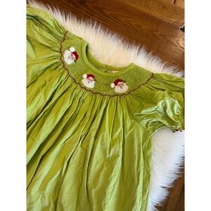 Southern Tots size 7 Santa smocked dress EUC